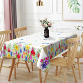 Lofaris Spring Colorful Floral Leaves Butterflies Tablecloth